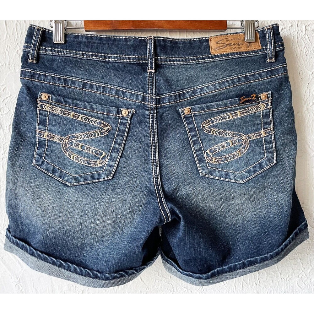 Seven7 Jean Shorts Dark Wash Denim Mid Rise - Women's Size 10
